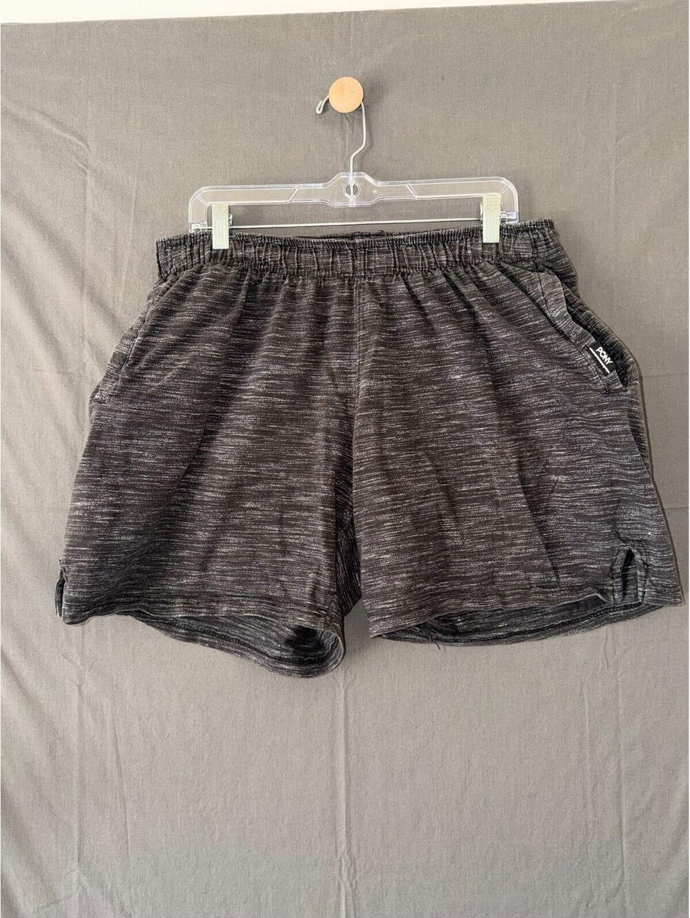 PONY Men’s Athletic Shorts X‑Large Dark Gray Heather Elastic Waist Pockets